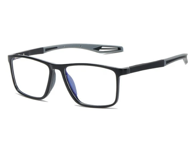 "Ultraleichte Herren-Blaulichtfilter-Brille, elegantes Design, schwarz-rot, Titanrahmen, ideal für Gaming und Lesen"