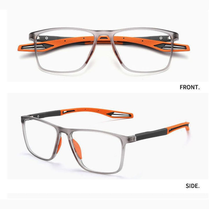 "Ultraleichte multifokale Lesebrille aus Polycarbonat für Damen & Herren, in Blau erhältlich, stilvoll und komfortabel."