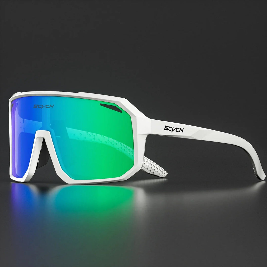 Unisex Radfahrer-Sonnenbrille mit UV400 Schutz, leicht und langlebig, ideal für Outdoor-Sport, modernen Look in Schwarz.