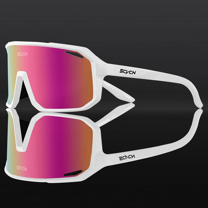 Unisex Radfahrer-Sonnenbrille mit UV400 Schutz, leicht und langlebig, ideal für Outdoor-Sport, modernen Look in Schwarz.