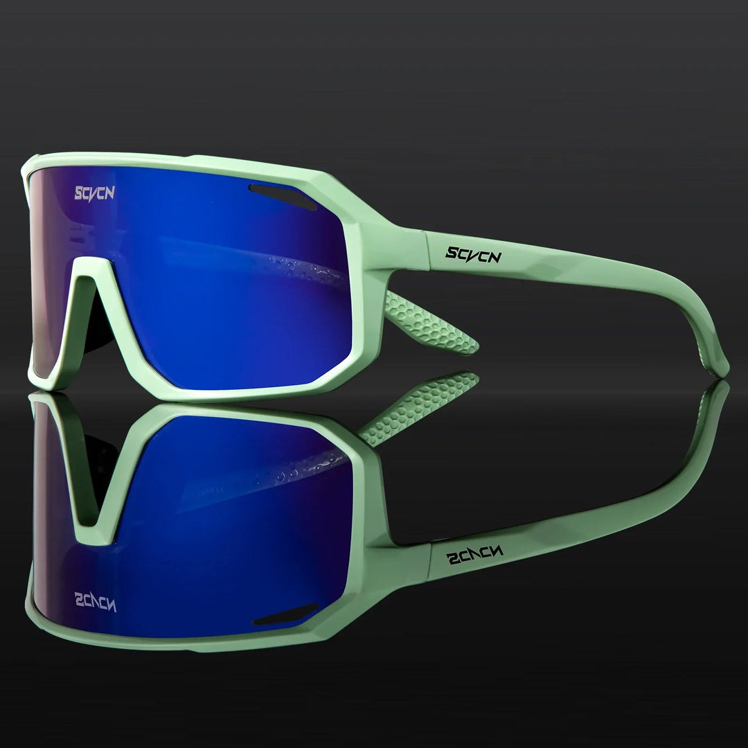 Unisex Radfahrer-Sonnenbrille mit UV400 Schutz, leicht und langlebig, ideal für Outdoor-Sport, modernen Look in Schwarz.