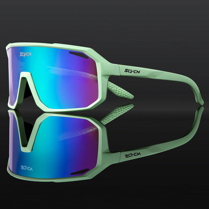 Unisex Radfahrer-Sonnenbrille mit UV400 Schutz, leicht und langlebig, ideal für Outdoor-Sport, modernen Look in Schwarz.