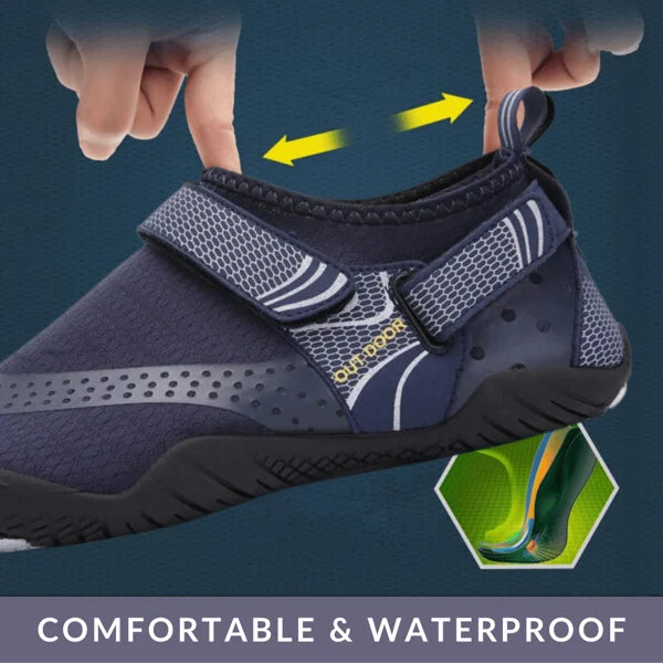 "Unisex Wasserschuhe am Strand; ergonomisch, rutschfest, ideal für Sport & Freizeit."