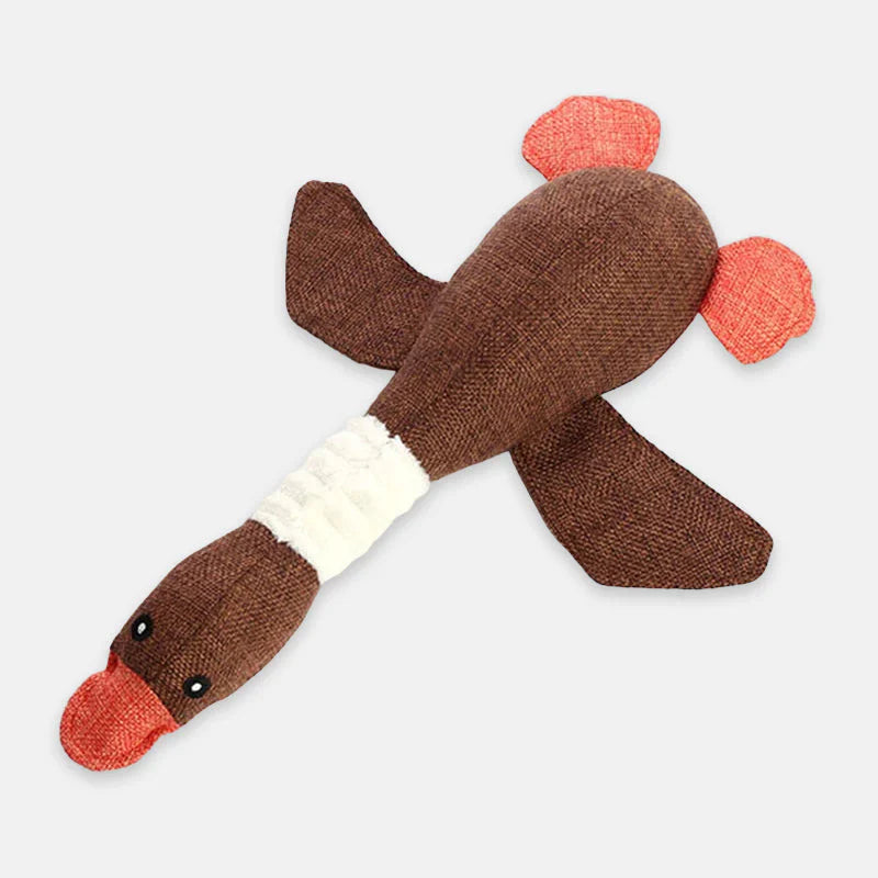 "Unzerstörbares Hundespielzeug für Zahnpflege, haltbares Design, geeignet für alle Hunderassen, blau und braun erhältlich."