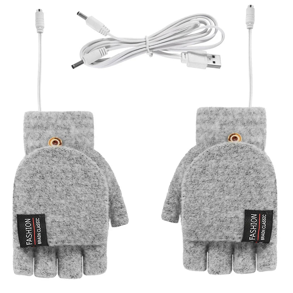 "USB wiederaufladbare beheizte Handschuhe, unisex, 3 Temperatureinstellungen, wintertauglich, in Blau, Grau, Kaffee, Tiefblau