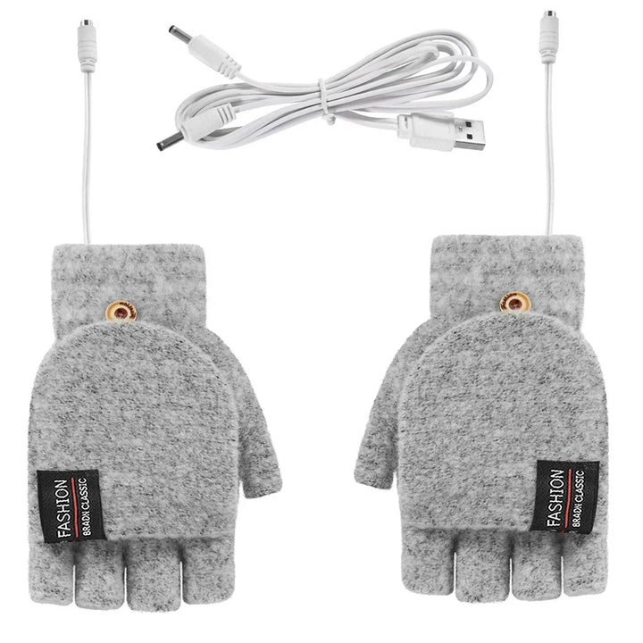 "USB wiederaufladbare beheizte Handschuhe, unisex, 3 Temperatureinstellungen, wintertauglich, in Blau, Grau, Kaffee, Tiefblau