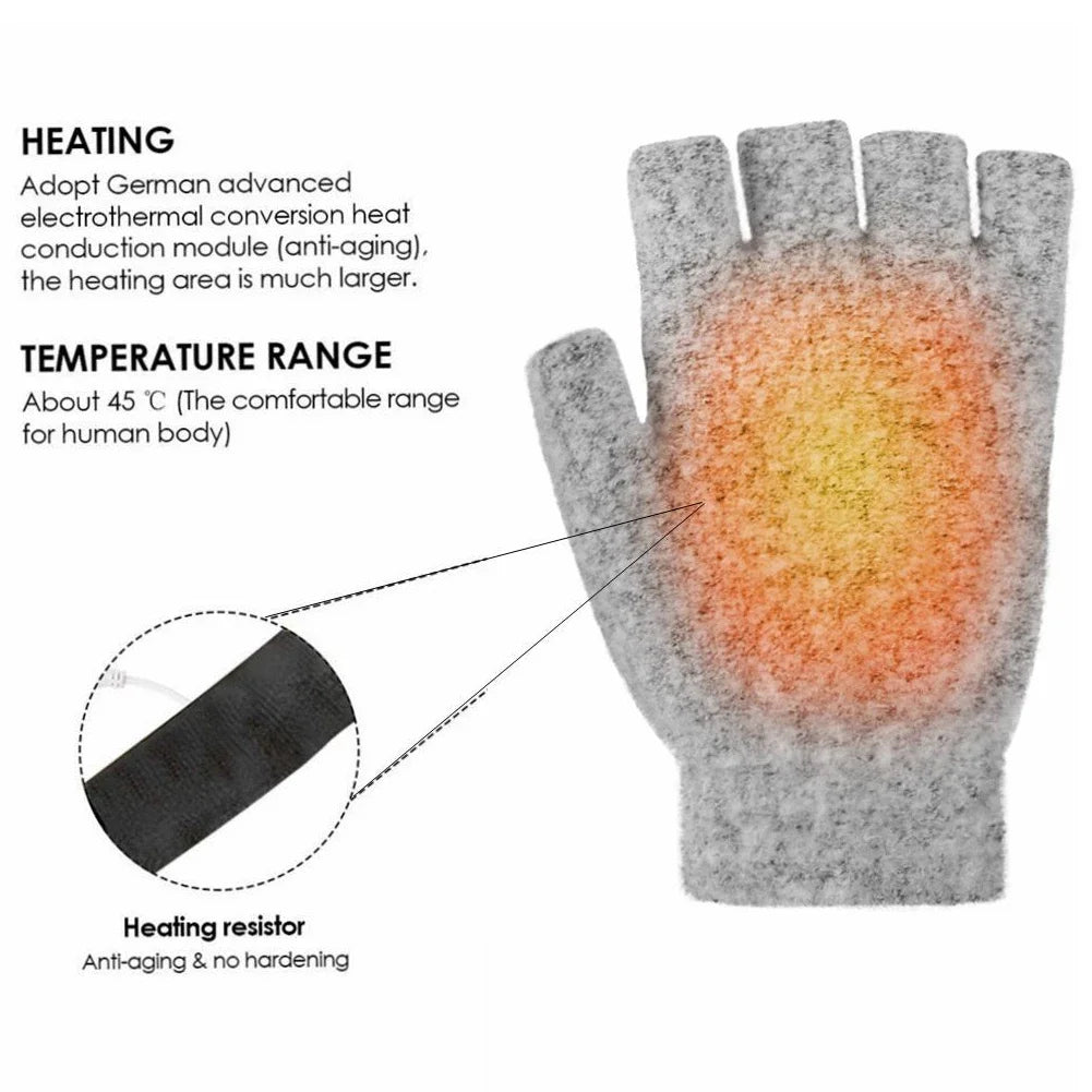 "USB wiederaufladbare beheizte Handschuhe, unisex, 3 Temperatureinstellungen, wintertauglich, in Blau, Grau, Kaffee, Tiefblau