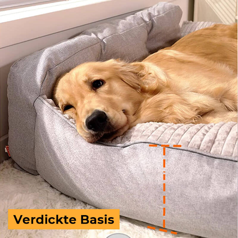 "Verdicktes waschbares Katzen-Hundebett, dick gepolstert, rutschfeste Basis, ideal für alle Jahreszeiten, braun, XL-Größe"