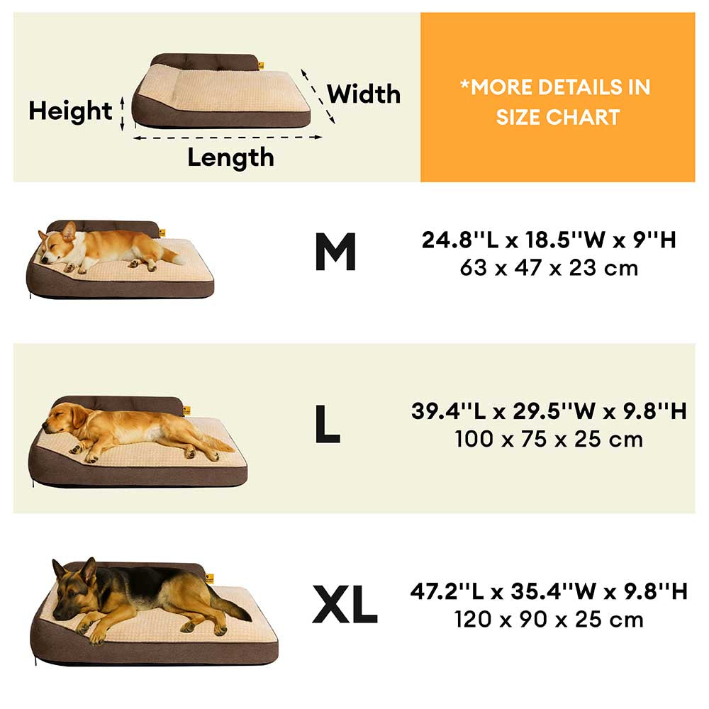 "Verdicktes waschbares Katzen-Hundebett, dick gepolstert, rutschfeste Basis, ideal für alle Jahreszeiten, braun, XL-Größe"