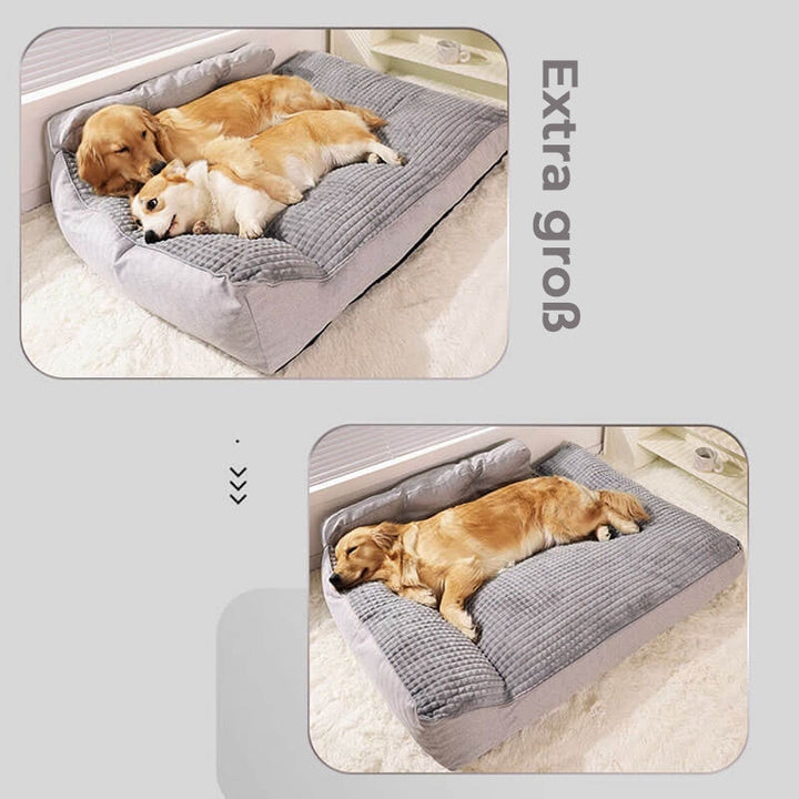 "Verdicktes waschbares Katzen-Hundebett, dick gepolstert, rutschfeste Basis, ideal für alle Jahreszeiten, braun, XL-Größe"