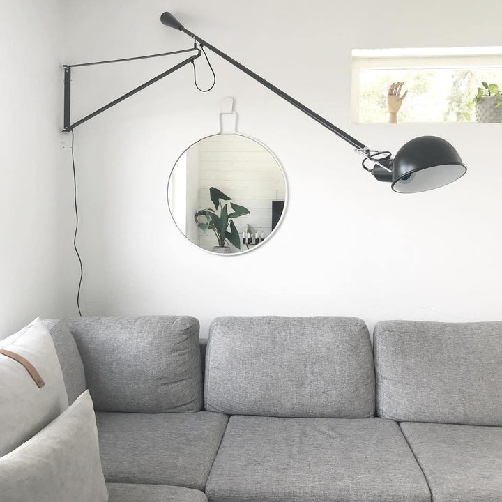 "Verstellbare Wandleuchte 265, industrielle Eleganz, Aluminiumschirm, Metallrahmen, flexible Beleuchtung für Zuhause."