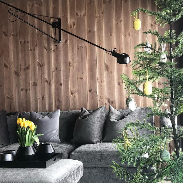 "Verstellbare Wandleuchte 265, industrielle Eleganz, Aluminiumschirm, Metallrahmen, flexible Beleuchtung für Zuhause."