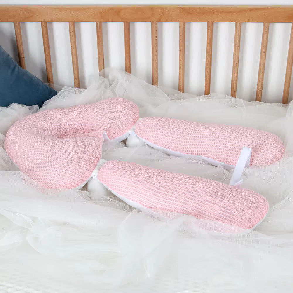 "Verstellbares U-förmiges Baby-Kissen aus Bio-Baumwolle, weich, hautfreundlich, bietet Nackenstütze für sicheren Babyschlaf."