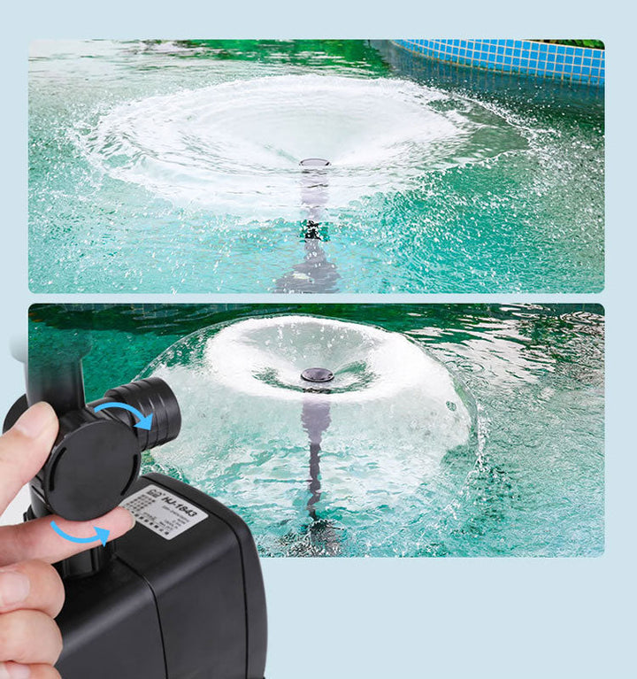 "Vielseitige, einstellbare Springbrunnenpumpe, robustes Design, ideal für beeindruckende Wasserelemente im Garten."