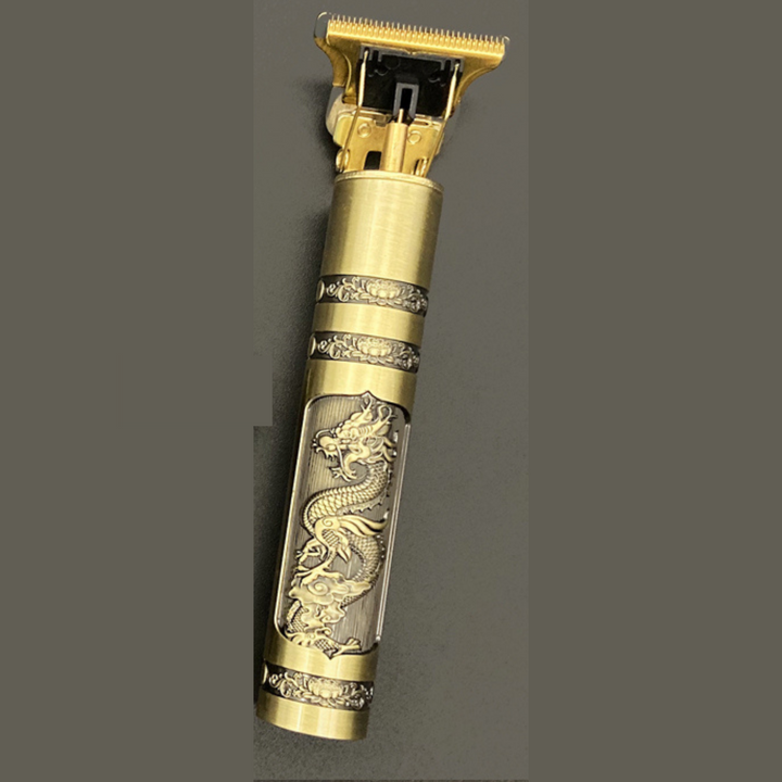 "Vintage Barttrimmer mit Präzisionsschnitt, ergonomisch, schwarz, wasserdicht, wiederaufladbar, ideal für Bartpflege."