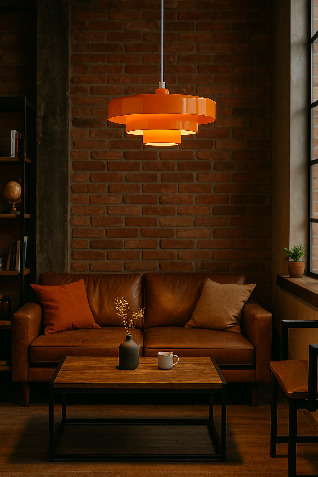 "Vintage LED Hängeleuchte in Schwarz-Bronze, Metall, warmweißes Licht, stilvolles Design, für Wohnräume geeignet."