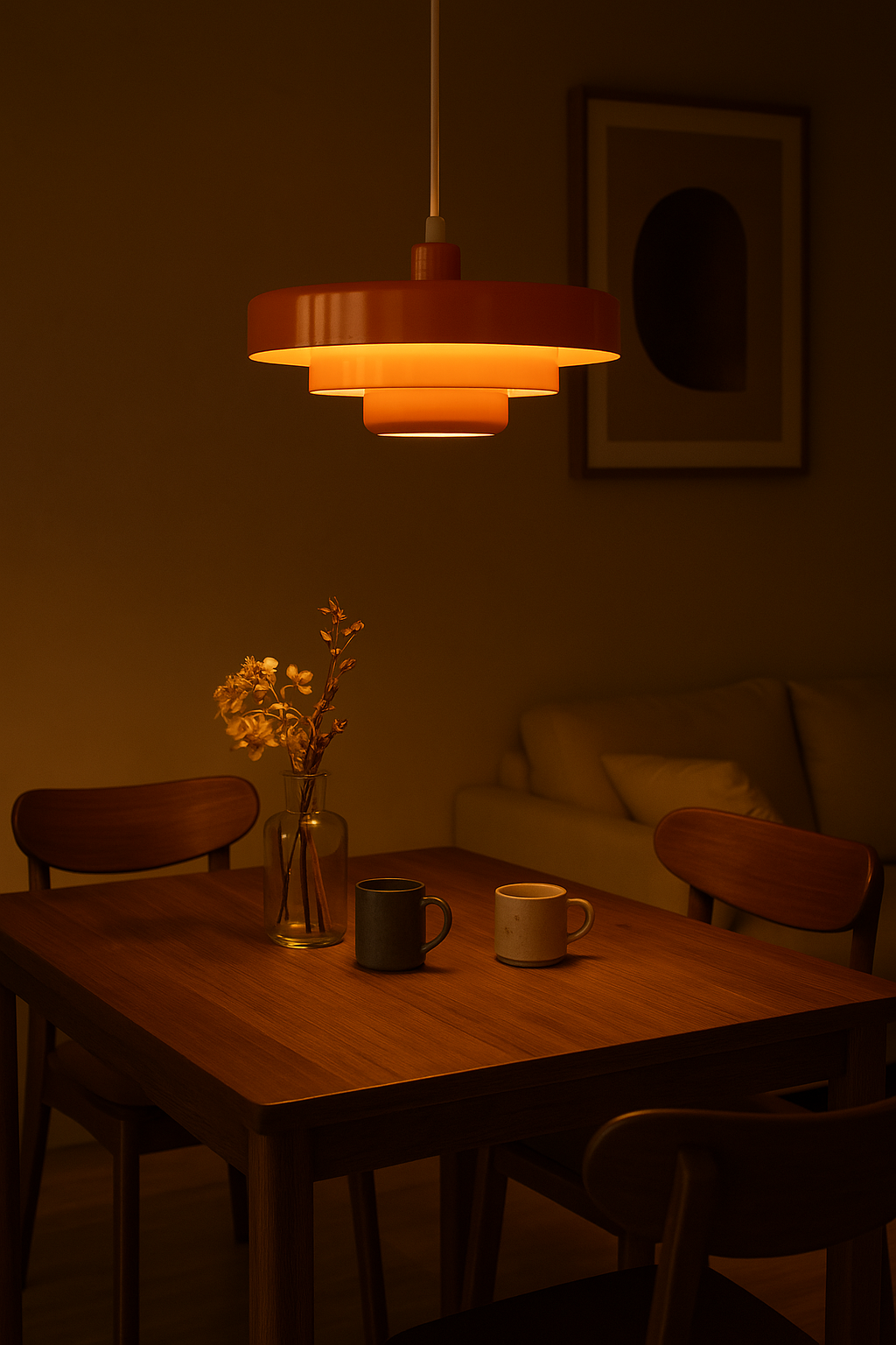 "Vintage LED Hängeleuchte in Schwarz-Bronze, Metall, warmweißes Licht, stilvolles Design, für Wohnräume geeignet."