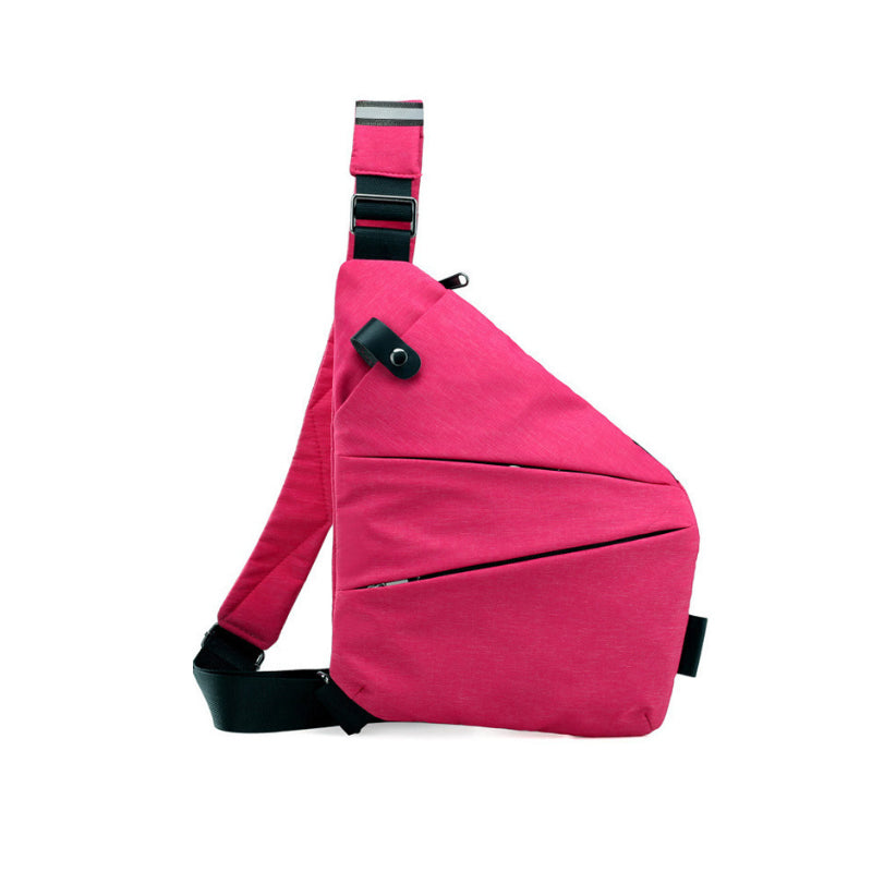 "Vorderansicht Anti-Diebstahl-Schultertasche in Schwarz, ergonomisches Design, Sicherheitsfächer, Nylon-Polyester-Mischung"