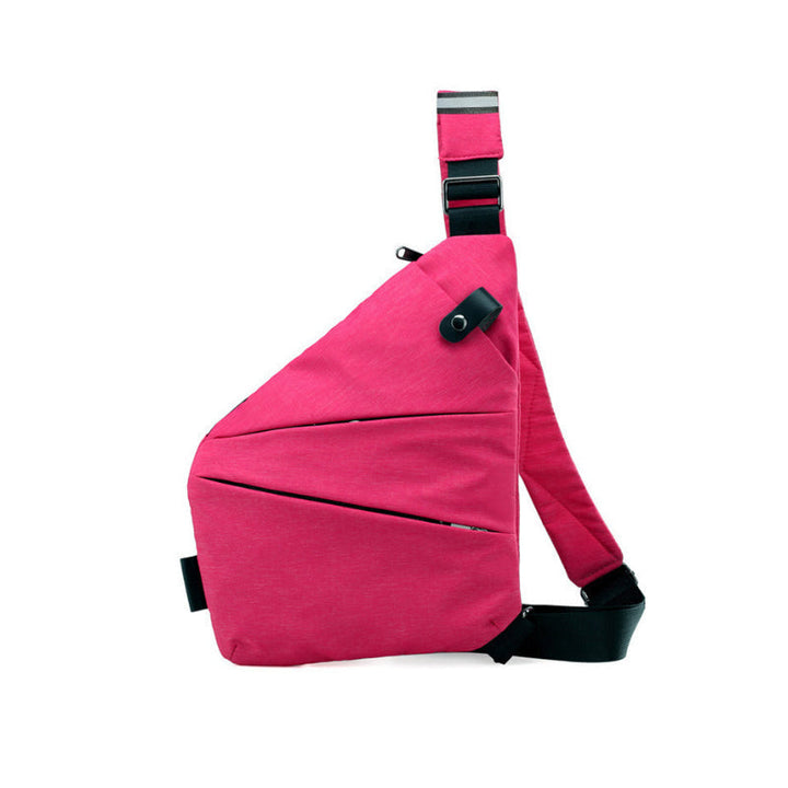 "Vorderansicht Anti-Diebstahl-Schultertasche in Schwarz, ergonomisches Design, Sicherheitsfächer, Nylon-Polyester-Mischung"