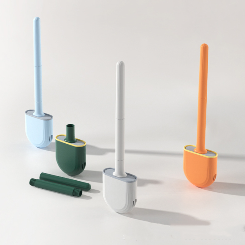Wandmontierbare Toilettenbürste mit TPR Kopf, modernes Design, in verschiedenen Farben, für hygienische Badezimmerreinigung.