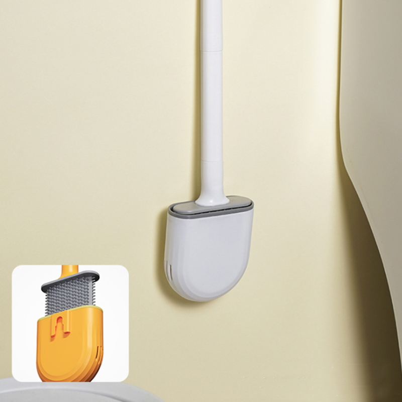 Wandmontierbare Toilettenbürste mit TPR Kopf, modernes Design, in verschiedenen Farben, für hygienische Badezimmerreinigung.