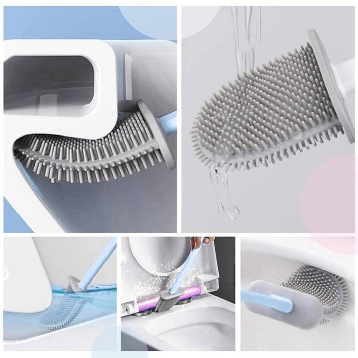 Wandmontierbare Toilettenbürste mit TPR Kopf, modernes Design, in verschiedenen Farben, für hygienische Badezimmerreinigung.