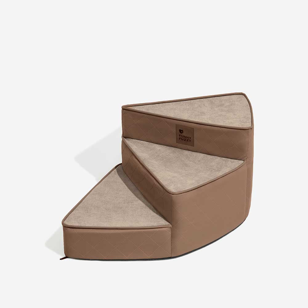"Wasserabweisende Kunstleder Haustiertreppe StepEase mit spiralförmigem Design, ideal für Möbel, in Blau, Braun, Grau verfügb