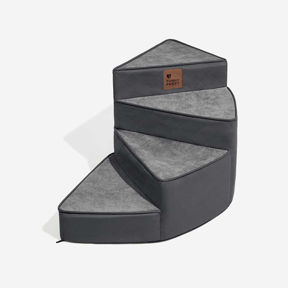 "Wasserabweisende Kunstleder Haustiertreppe StepEase mit spiralförmigem Design, ideal für Möbel, in Blau, Braun, Grau verfügb