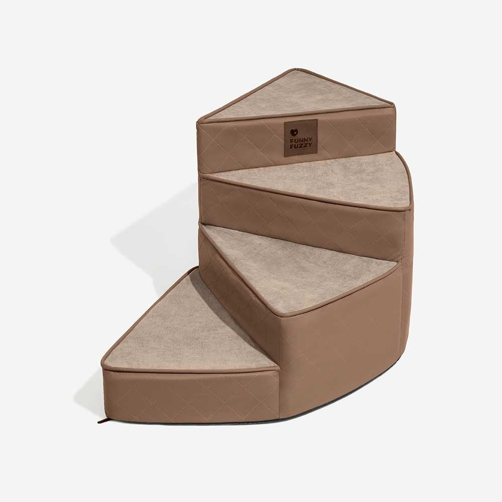 "Wasserabweisende Kunstleder Haustiertreppe StepEase mit spiralförmigem Design, ideal für Möbel, in Blau, Braun, Grau verfügb