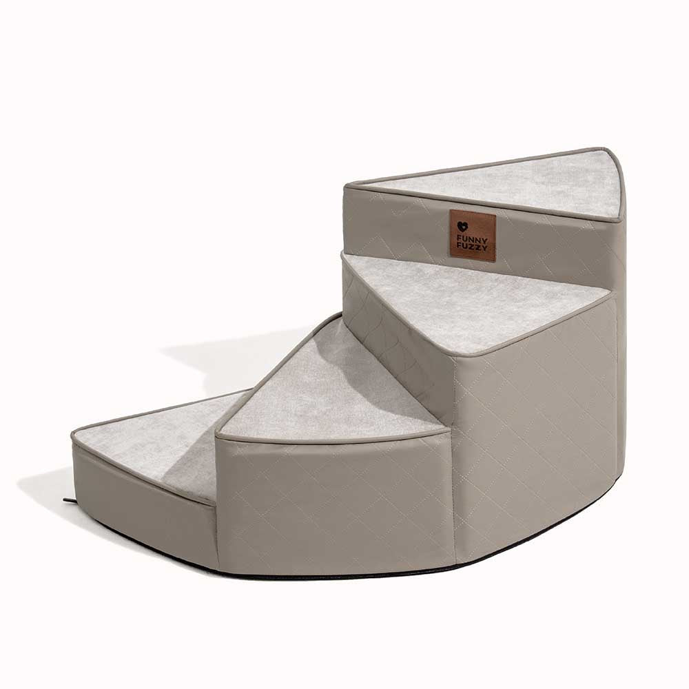 "Wasserabweisende Kunstleder Haustiertreppe StepEase mit spiralförmigem Design, ideal für Möbel, in Blau, Braun, Grau verfügb