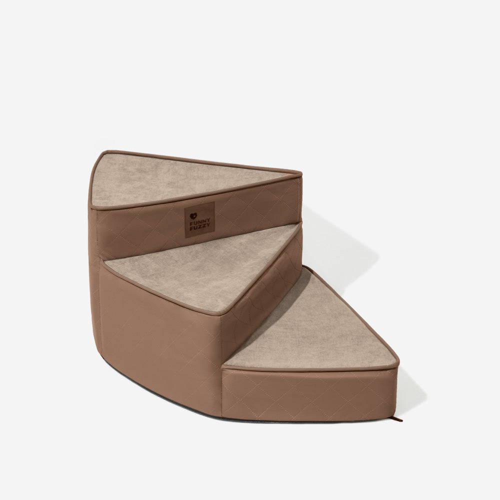 "Wasserabweisende Kunstleder Haustiertreppe StepEase mit spiralförmigem Design, ideal für Möbel, in Blau, Braun, Grau verfügb