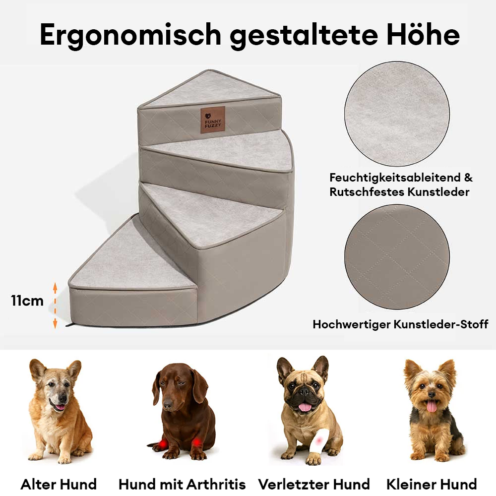 "Wasserabweisende Kunstleder Haustiertreppe StepEase mit spiralförmigem Design, ideal für Möbel, in Blau, Braun, Grau verfügb
