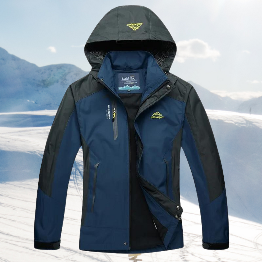 "Wasserdichte Damen Wanderjacke in Blau, stilvolles Design für Outdoor-Abenteuer, komfortable Passform"