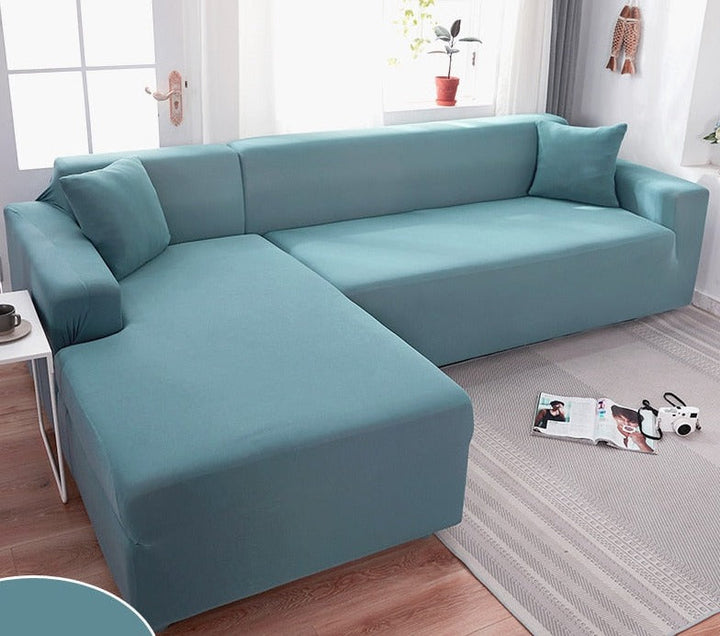 "Wasserdichte dehnbare Bankauflage in Grau, passt nahtlos, schützt vor Schmutz und Feuchtigkeit, ideal für Sofas."