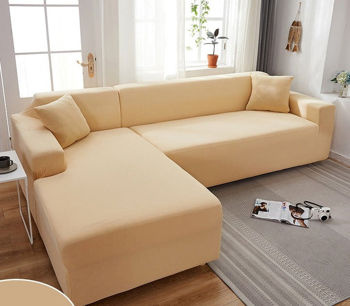 "Wasserdichte dehnbare Bankauflage in Grau, passt nahtlos, schützt vor Schmutz und Feuchtigkeit, ideal für Sofas."