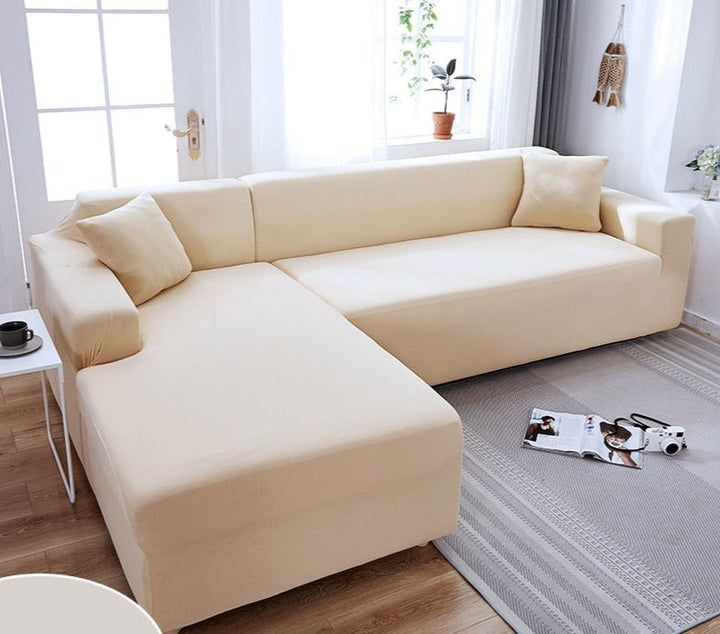 "Wasserdichte dehnbare Bankauflage in Grau, passt nahtlos, schützt vor Schmutz und Feuchtigkeit, ideal für Sofas."