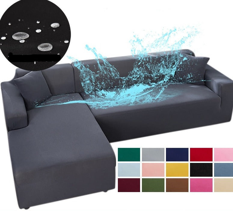 "Wasserdichte dehnbare Bankauflage in Grau, passt nahtlos, schützt vor Schmutz und Feuchtigkeit, ideal für Sofas."