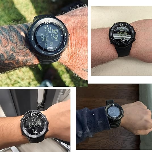 Wasserdichte digitale Herren-Sportuhr mit LED-Display, robustem Design und stoßfest; ideal für Outdoor-Aktivitäten.