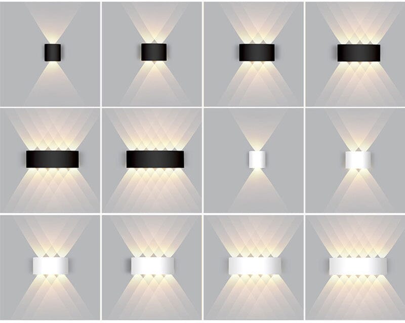 "Wasserdichte LED-Wandleuchte aus Aluminium, modernes Design, energieeffiziente Außenbeleuchtung, wetterfest, an Wand montier