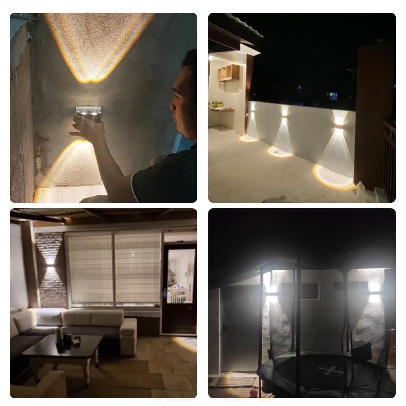 "Wasserdichte LED-Wandleuchte aus Aluminium, modernes Design, energieeffiziente Außenbeleuchtung, wetterfest, an Wand montier