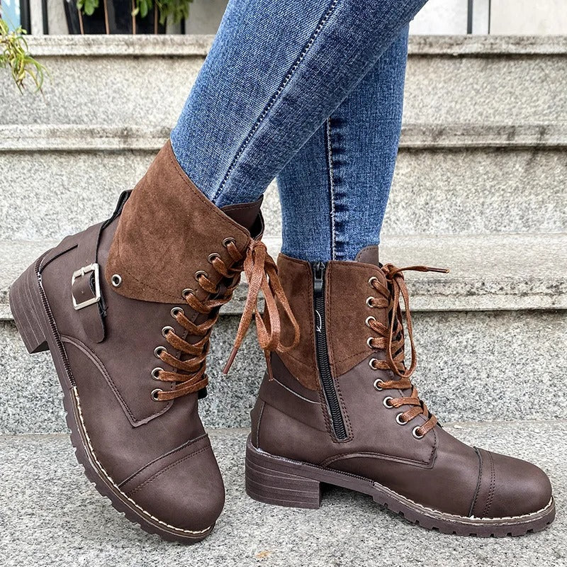 "Wasserdichte Lederstiefel mit Reißverschluss, elegant und komfortabel, ideal für Camping & Wandern in Braun oder Schwarz."