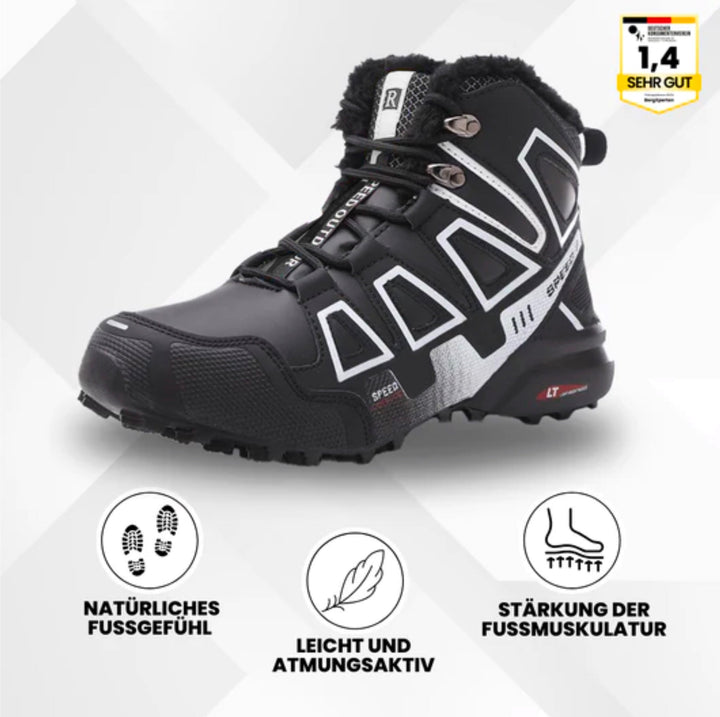 "Wasserdichte, rutschfeste Trekking- und Wanderschuhe, ideal für Outdoor-Abenteuer, leicht und orthopädisch empfohlen."