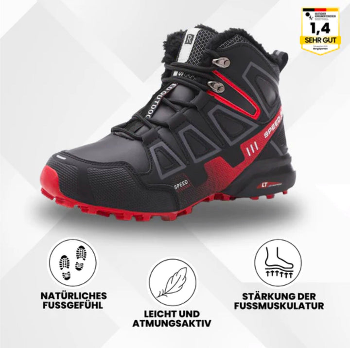 "Wasserdichte, rutschfeste Trekking- und Wanderschuhe, ideal für Outdoor-Abenteuer, leicht und orthopädisch empfohlen."