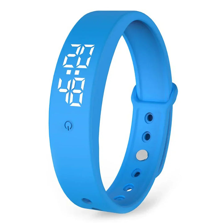 "Wasserdichte Smartwatch mit Vibrationsalarm in Blau, elegantes Design, ideal für Outdoor-Abenteuer und Fitness-Tracking."