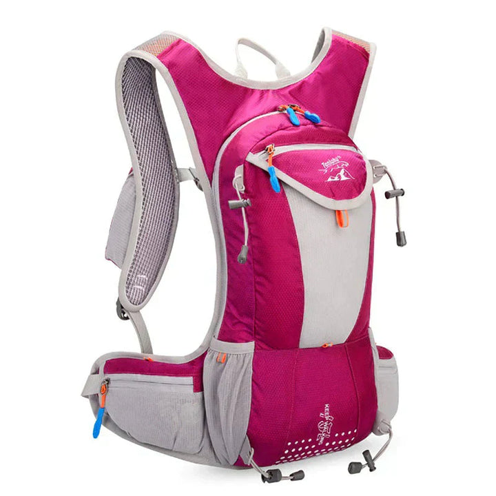 "Wasserdichter blauer Outdoor-Rucksack mit 2L Wasserblase, leicht und verstellbar, ideal für Abenteuer und Sport."