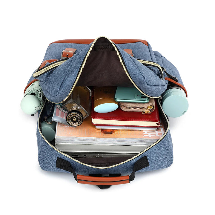 "Wasserdichter, stilvoller Laptop-Rucksack, unisex, robust, vielseitige Fächer, ideal für Reisen. Schützt vor Nässe."