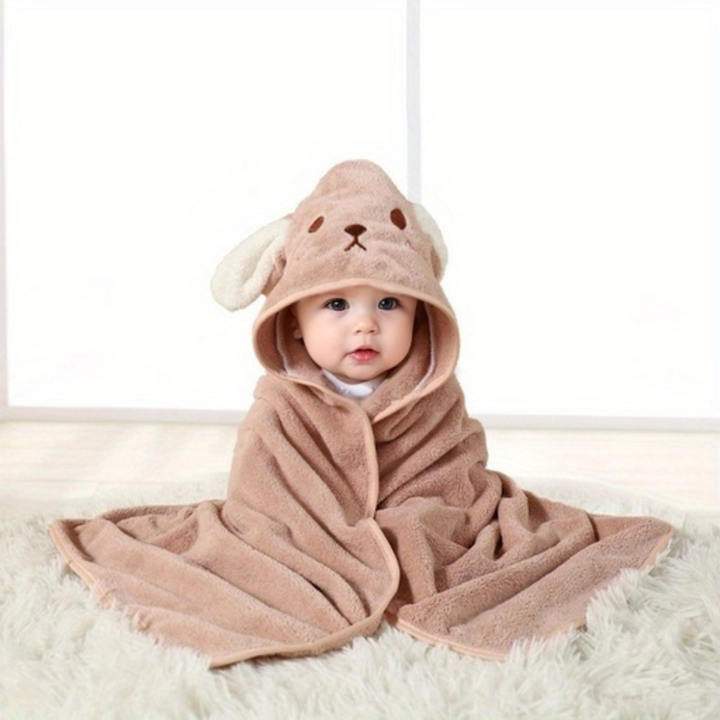 "Weiches Babybadetuch mit Ohren-Kapuze, saugfähiges Frottee, warm, schnell trocknend, ideal für Badespaß"