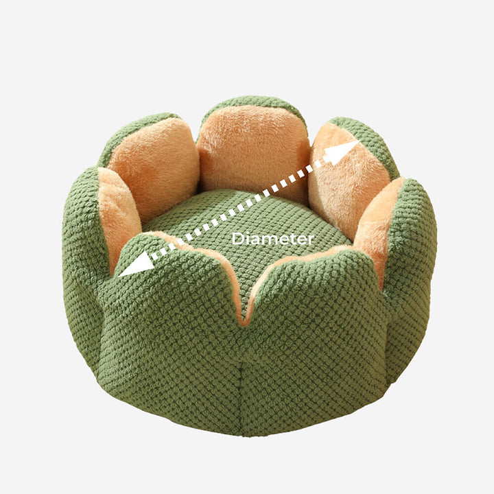 "Weiches Kaktus Haustierbett, stilvolles Design, komfortabel, in Grün, Braun, Lila, für Hunde und Katzen, M bis XL."