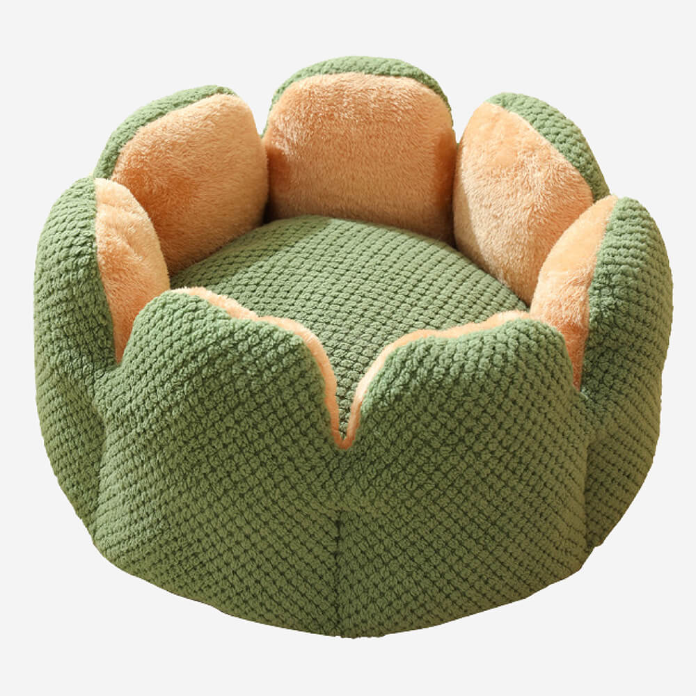 "Weiches Kaktus Haustierbett, stilvolles Design, komfortabel, in Grün, Braun, Lila, für Hunde und Katzen, M bis XL."