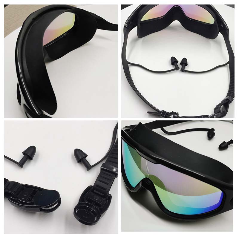 Weitwinkel-Schwimmbrille mit Antibeschlag, ergonomisches Design, großes Sichtfeld, ideal für Erwachsene, Unisex-Look.